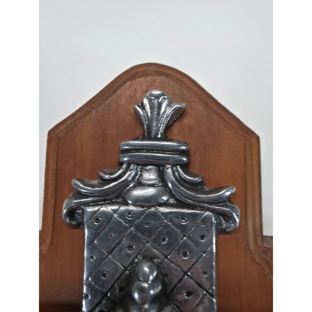 Beautiful Vintage Wood Cross With Silver Cross Overlay Wall Hanging, Stunning